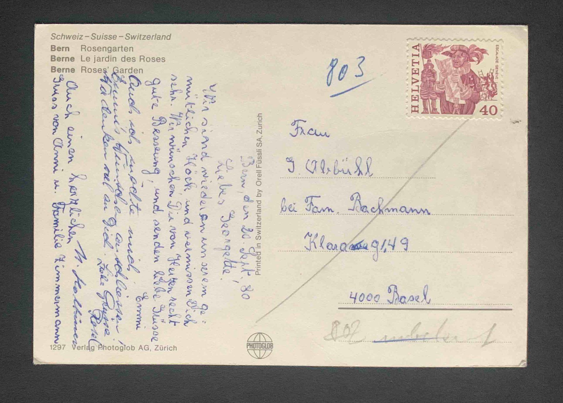 Cartoline postali: AK Bern Rosengarten – Usato da Goldau venduto da artelier1 1