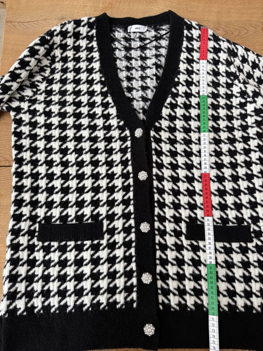 Mango Giacche: Schwarze Strickjacke mit Hahnentrittmuster, Grösse M – Usato da Stettlen venduto da Beauty-19 8