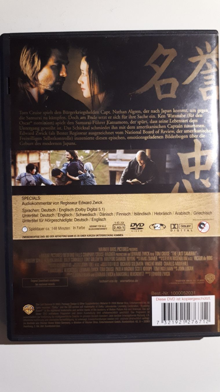 Alle DVDs: Last Samurai – Gebraucht aus Dietikon von Buchantiqdietikon 1