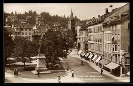 AK St. Gallen, Marktplatz mit Vadian-Denkmal