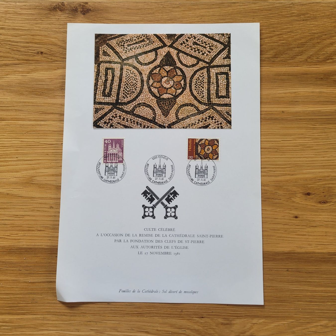 Tutti i francobolli: Document Genève Réouverture Cathédrale Saint-Pierre 1981 – Usato da Biel/Bienne venduto da Destockweb
