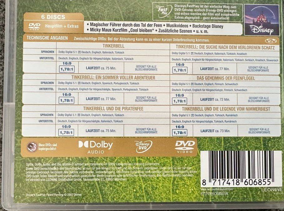 Tutti i DVDs: 6 DVDs Tinkerbell Collection - Alle Abenteuer – Usato da Beringen venduto da Mantafisch1 3