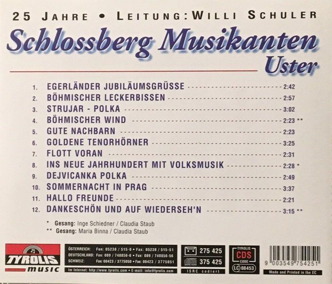 CD: Schlossberg Musikanten Uster - Flott voran – Usato da Grüningen venduto da azulmarron 1