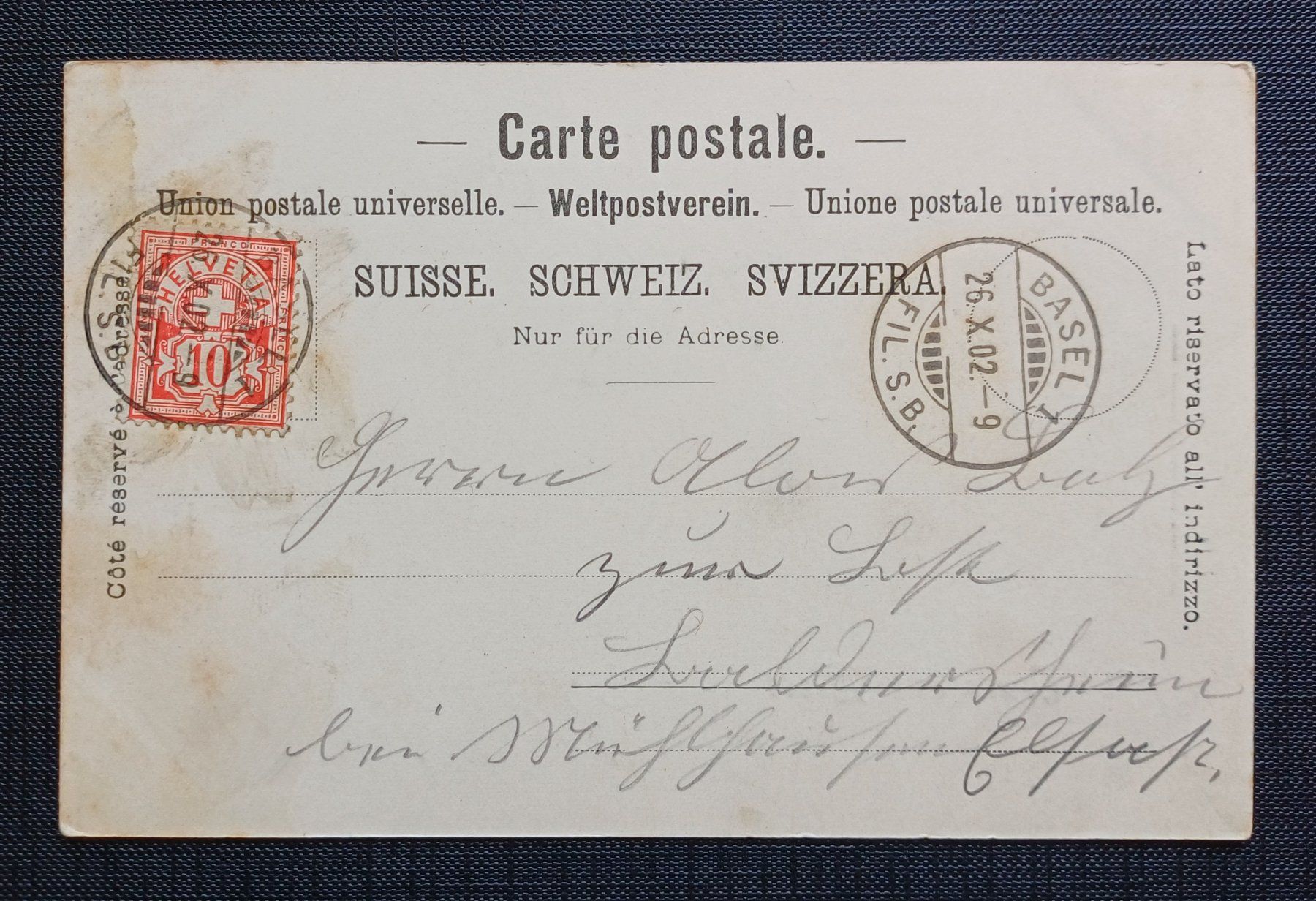 Cartoline postali: AK Aeschenvorstadt BASEL 1902 – Usato da Brittnau venduto da simionius 1
