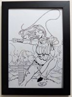SEXY WONDER GIRL ORIGINAL ART PIN UP COMMISSION ART BY RUD