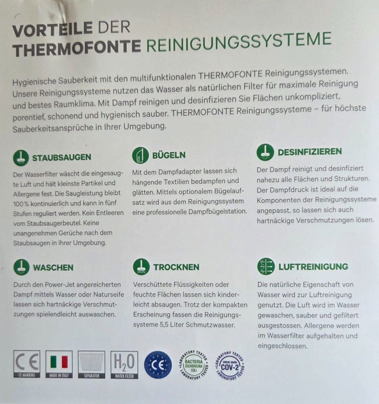 Aspirapolveri & Accessori: Thermo Fonte Reinigungssysteme – Nuovo e nell'imballaggio originale da Bonaduz venduto da Topfirst 2
