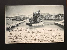Postkarte Genf mit Mont blanc 1900 (P352)