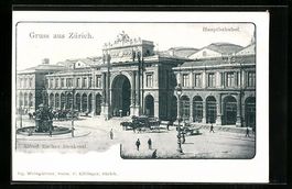Zürich, Hauptbahnhof mit Alfred Escher 