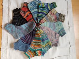 Selbstgestrickte Sneaker-Socken, Grösse 38/39, 3 Paar
