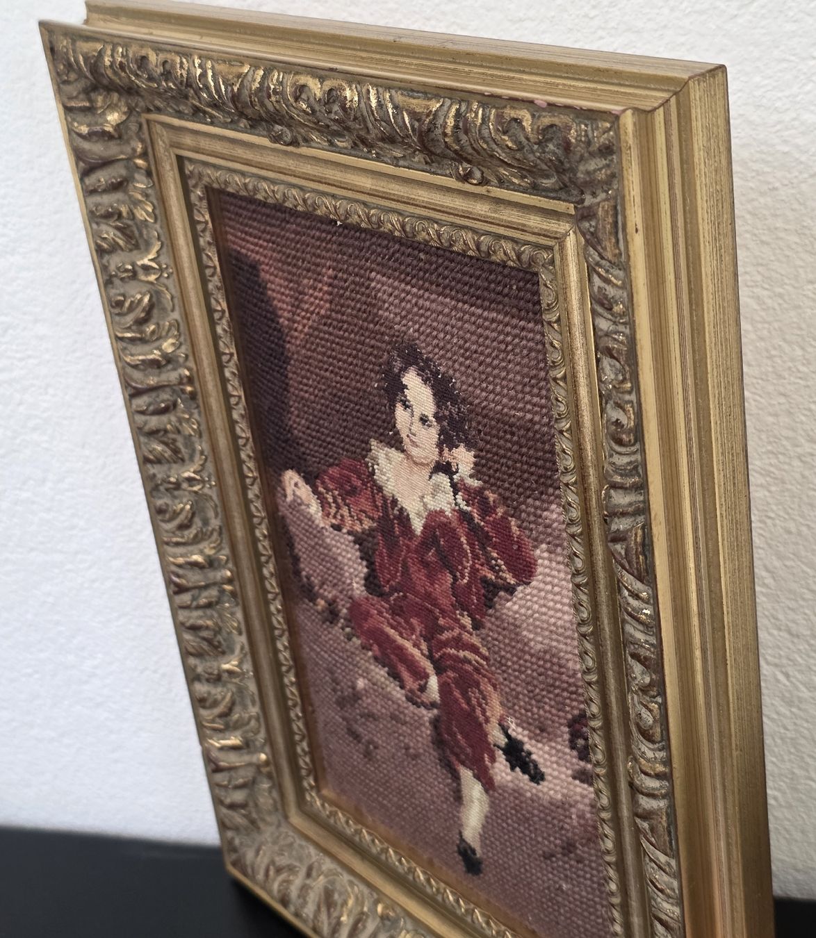 Posters & Illustrations:  Gobelin Junge rot kariert vergoldeter Rahmen  – D'occasion à Rheinsulz par Gilea 3