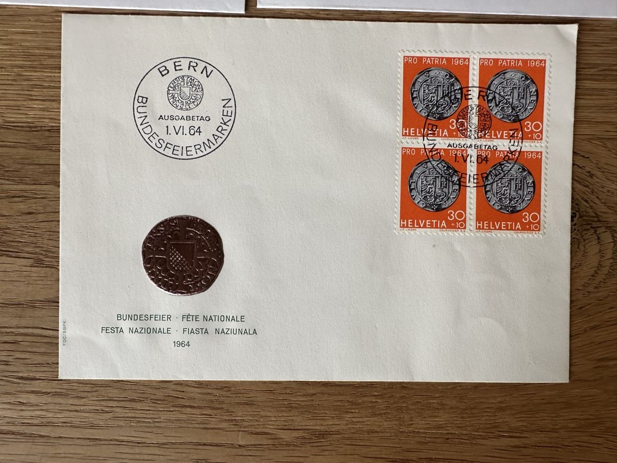 Tutti i francobolli: Schweiz - 17x Pro Patria FDC 4er Block – Usato da Schmitten / FR venduto da Samsara169 5