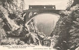 Le Tretien la gorge viaduc  Triege ligne Martigny Chamonix