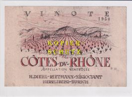 Etikette - Côtes-du-Rhône 1950 (H, Diehl, Herrliberg) /bd