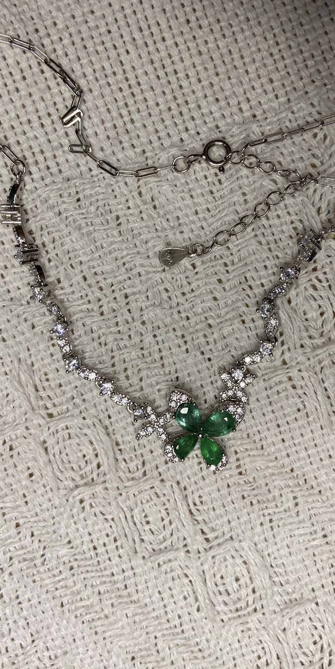 Catenine: Echte Smaragd Collier aus Silber 925 Kette neu – Nuovo (secondo la descrizione) da St. Gallen venduto da GIULESGG 9