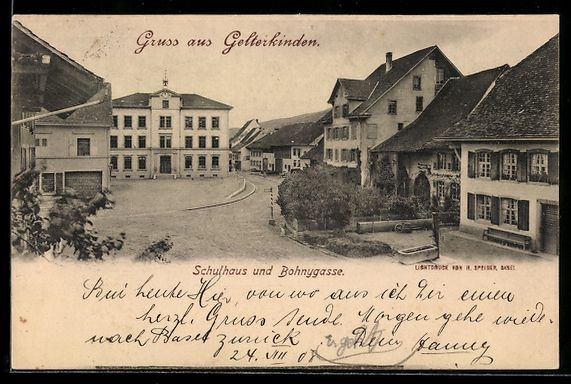 Ansichtskarten: Gelterkinden, Schulhaus und Bohnygasse – Gebraucht aus Berlin von bartko-reher