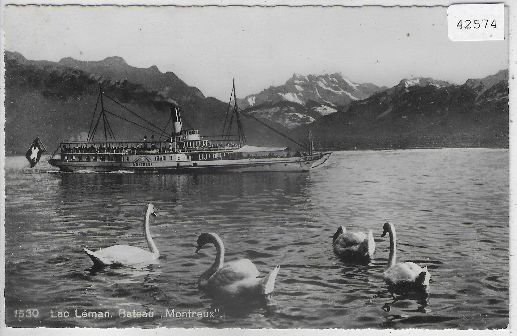 Cartoline postali: Lac Leman - Bateau "Montreux" Dampfer – Usato da Ettingen venduto da Kartenplanet