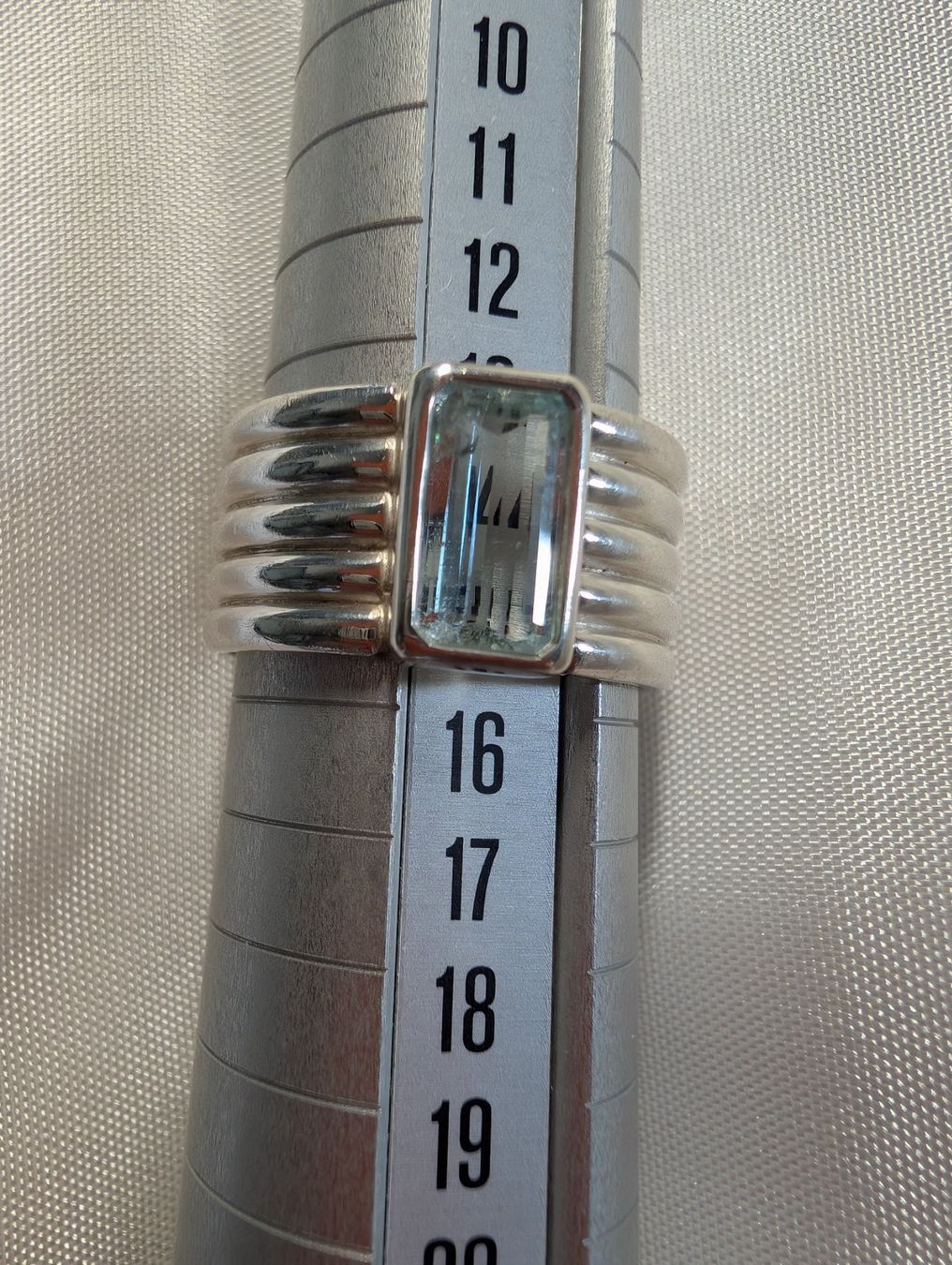 Ringe: Goldschmiedearbeit Silberring Aquamarin, Gr. 55 – Gebraucht aus Ermatingen von Hanni_und_Nanni 3