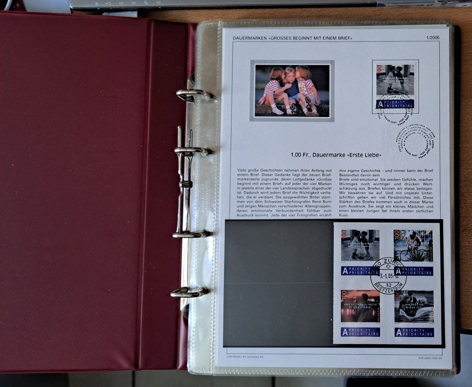 Philswiss Album: 2005 Timbres Suisse en bloc, oblitérés – Usato da Cernier venduto da Poussetofiol 2