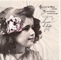 2 Serviette Vintage Postcard Girl