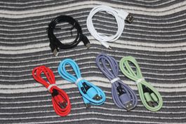 6x farbig USB C type c daten kabel handy natel tablet