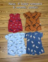 New Baby Rompers Set of 4 Size 6-9 Months