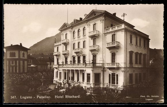 Ansichtskarten: AK Lugano-Paradiso, Hotel Ritschard – Gebraucht aus Berlin von bartko-reher