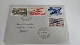 1944 FDC Pro Aero Zürich - Genf - Zürich