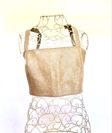 Korsett Bandana Leder Beige Grösse M neuwertig