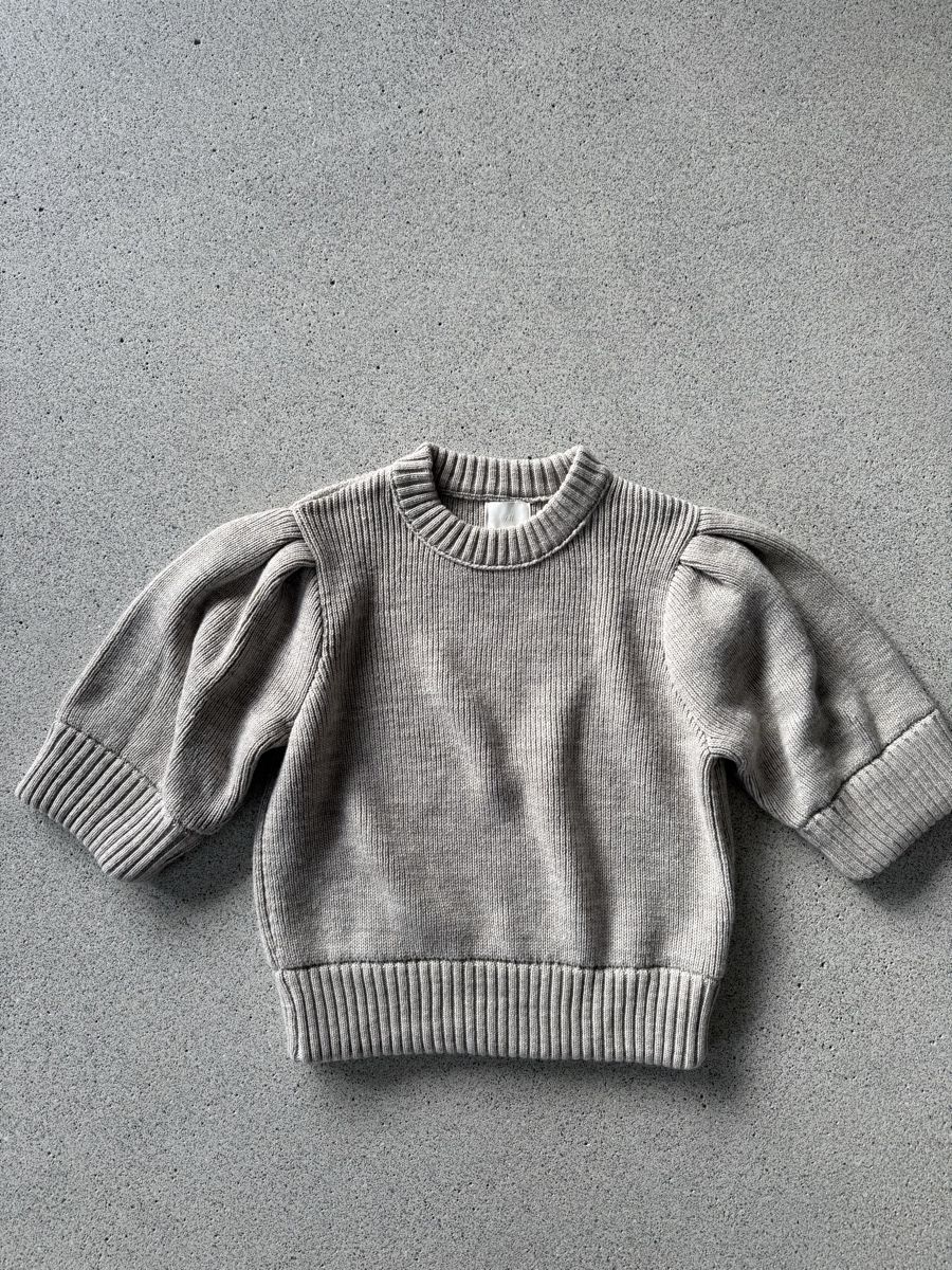 H&M Maglioni & Felpe: H&M Strickpullover mit Puffärmeln, kurzärmelig grau, Grösse – Nuovo (secondo la descrizione) da Bottighofen venduto da Joyhill