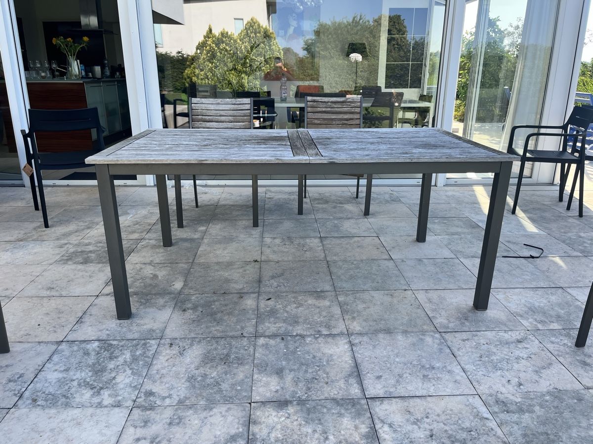 Set di tavolo e panche: Gartentisch inkl. 4 Stühle Holz – Usato da Flumenthal venduto da fbr67 1