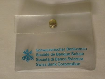 Schweizerischer Bankverein Plastik Portemonnaie Sammlerstück