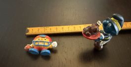 2 statuine Puffi football americano set usate