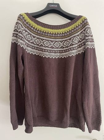 Norwegischer Pullover,  Baumwollgarn, Gr L-XL