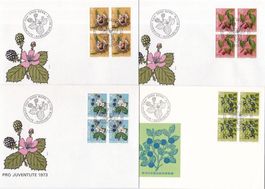 1973_J244-247_PRO JUVENTUTE 1973 FRÜCHTE DES WALDES_Vb-FDC !