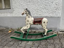 Schaukelpferd Holz Antik.