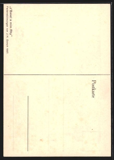 Cartoline postali: Künstler-AK Basel, Am Leonhardsberg – Usato da Berlin venduto da bartko-reher 1