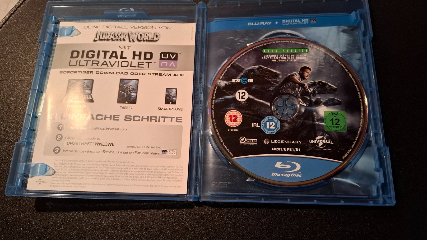 Tutti i DVDs: *Jurassic World* Blu-Ray-Disc / ab 12 J. – Usato da Brütten venduto da Sigimi 2