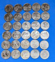 30 Stück Quarter Dollar, unterschiedliche US-Bundesstaaten