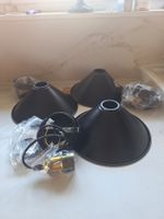 Lampenschirme Schwarz Metall 3 Stk. neu