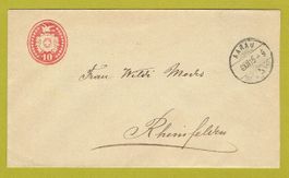 Tüblibrief 10 Cts. 1875 von Aarau nach Rheinfelden