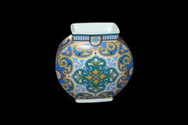 Bunte, flache Tisch-Vase von Hutschenreuther