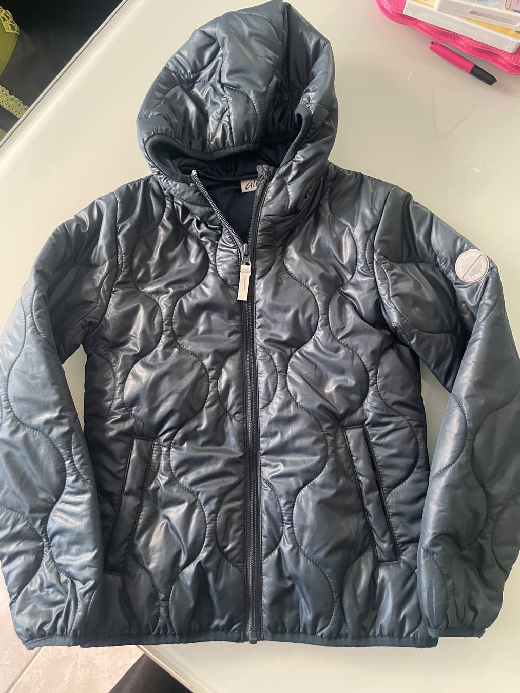 Jacken & Mäntel: Mädchen-steppjacke ,d.blau 128/140 kap. – Gebraucht aus Pfeffingen von Purzzeli