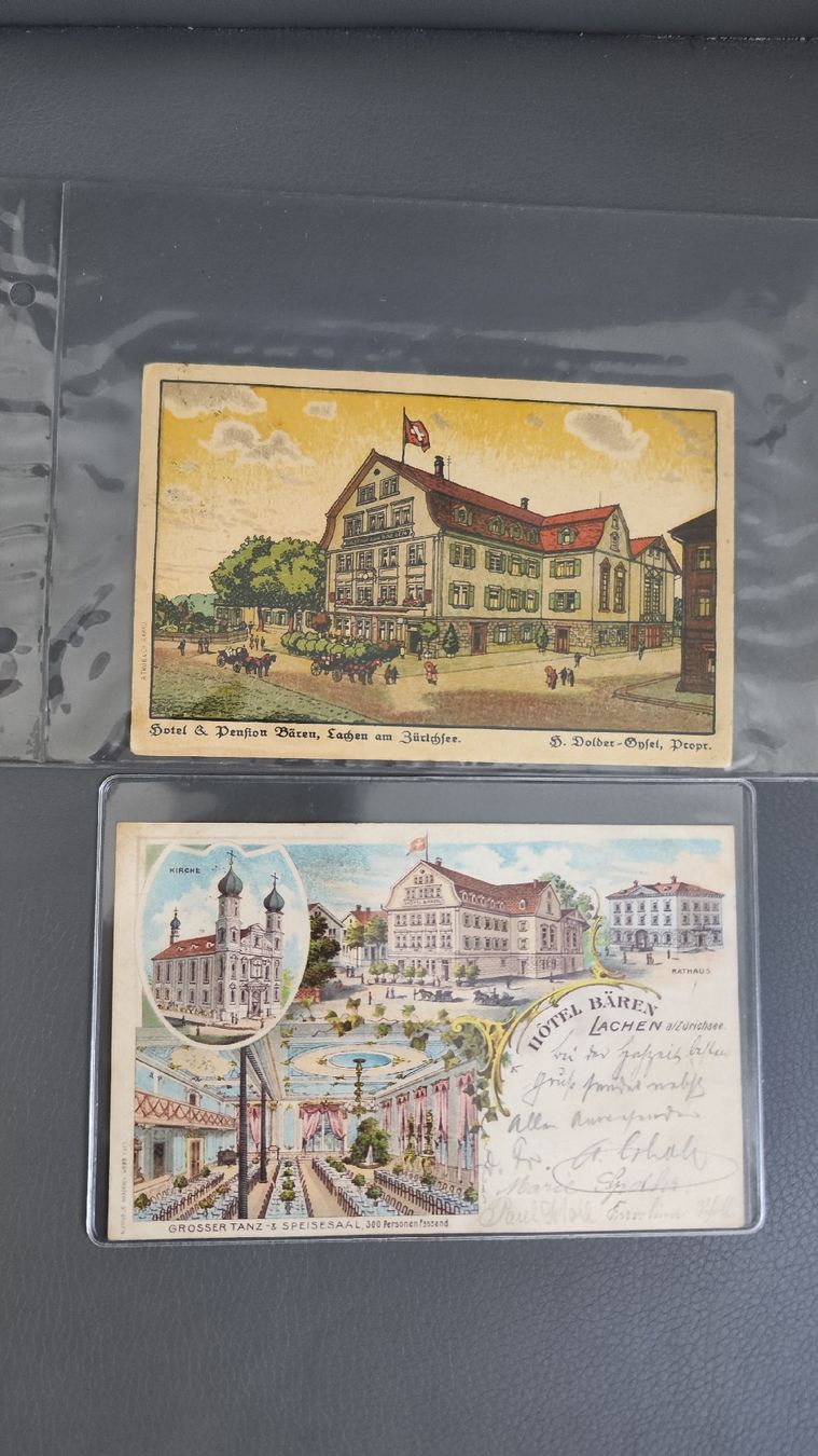 Cartoline postali: Ansichtskarten Hotel Bären in Lachen – Usato da Zürich venduto da turbopuz