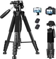 52-185cm Kamerastativ Aluminium 3-Wege-Neiger leicht stabil