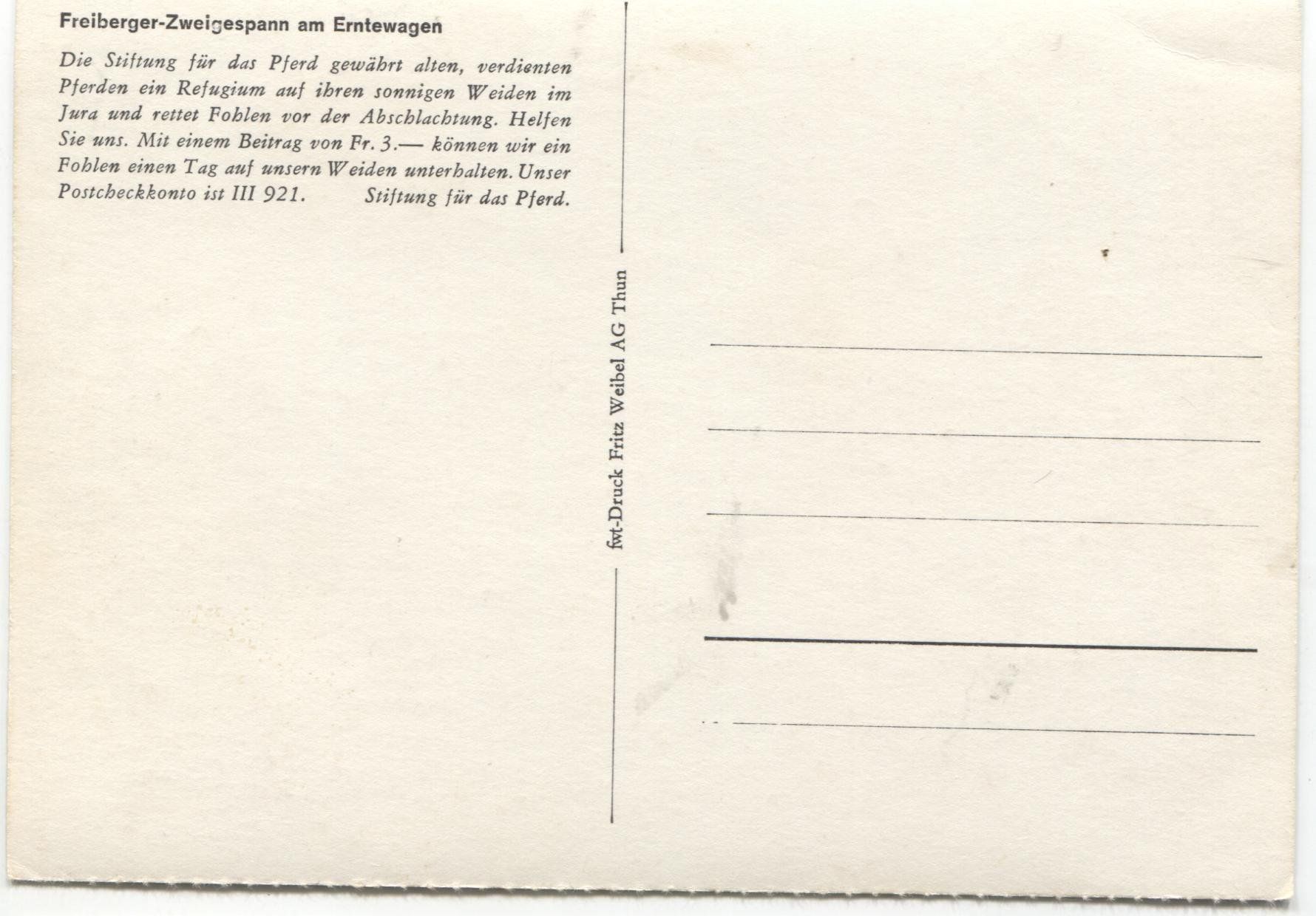 Cartes postales: LANDWIRTSCHAFT 1950 Kanton Bern Strohernte mit Pferd – D'occasion à Wil SG par Clanx 1