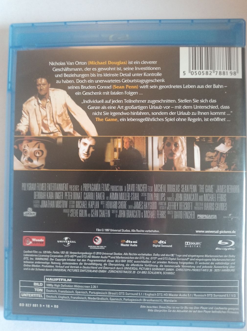 Alle DVDs: Blu-Ray: The Game mit Michael Douglas & Sean Penn, Top! – Gebraucht aus Tann von Veebee6 1