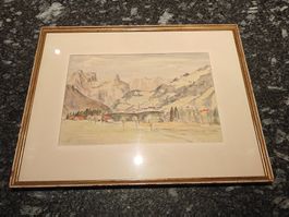 Aquarell Landschaft – signiert von 1937