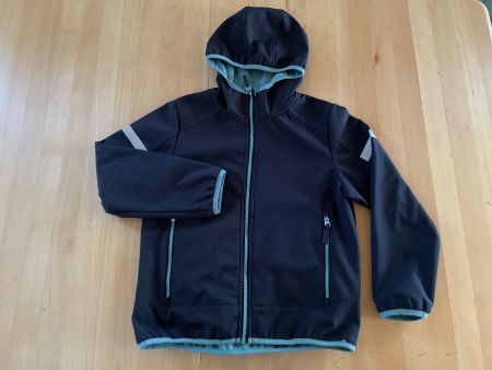 Softshell-Jacke, Gr. 134-140, schwarz-salbei
