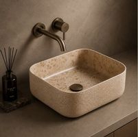 Designer Aufsatzwaschbecken aus Naturstein Brown Trotol