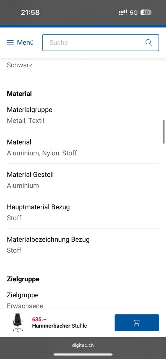 Sedie: Bürostuhl Hammerbacher – Usato da Biel/Bienne venduto da Blueflug 4